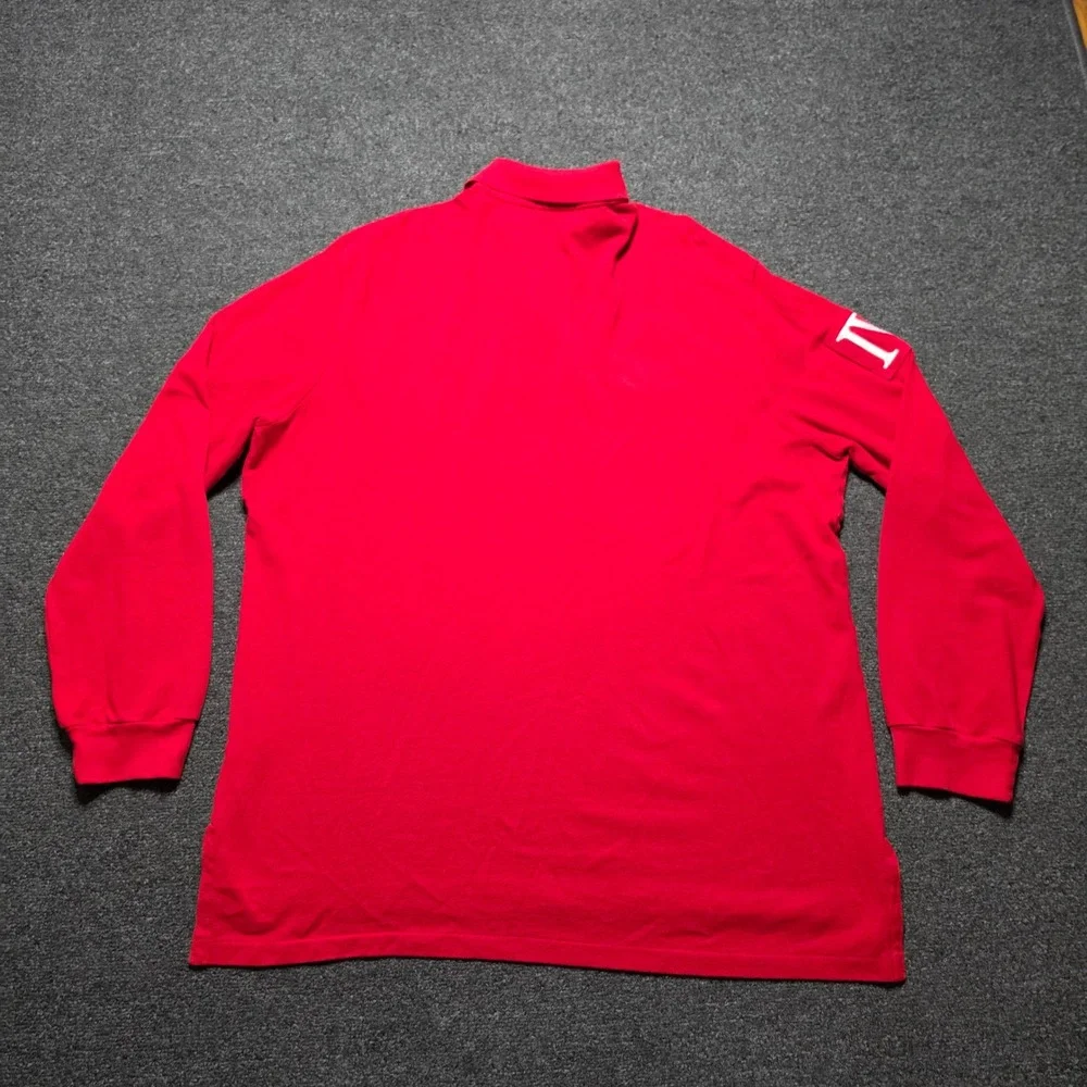 Polo Ralph Lauren Rugby Polo Long Sleeve Red Mens XXL Mesh Crest Big Pony IV